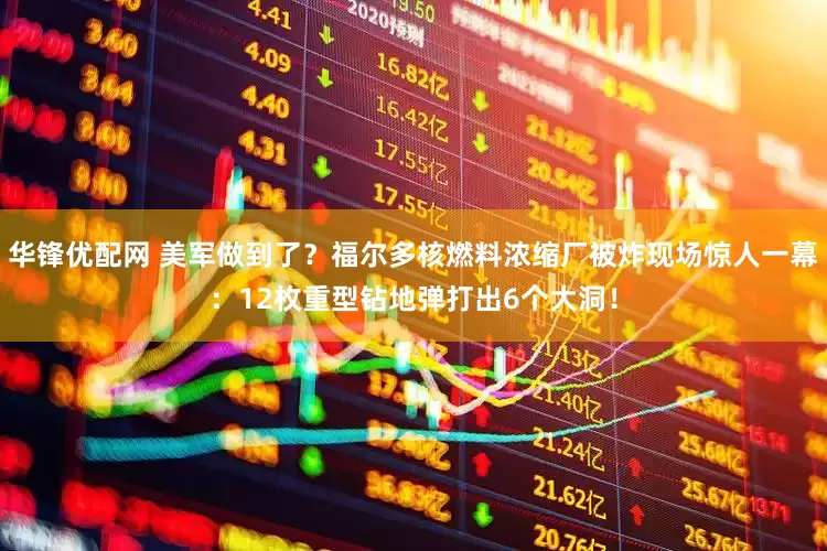 华锋优配网 美军做到了？福尔多核燃料浓缩厂被炸现场惊人一幕：12枚重型钻地弹打出6个大洞！