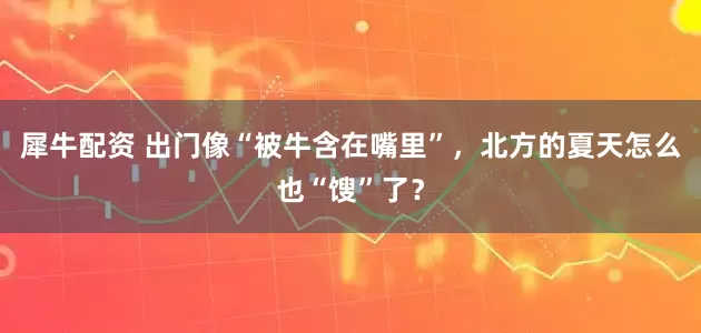 犀牛配资 出门像“被牛含在嘴里”，北方的夏天怎么也“馊”了？