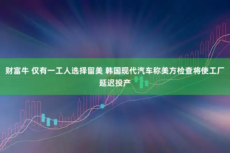 财富牛 仅有一工人选择留美 韩国现代汽车称美方检查将使工厂延迟投产