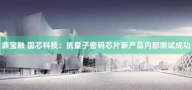 鼎宝融 国芯科技：抗量子密码芯片新产品内部测试成功